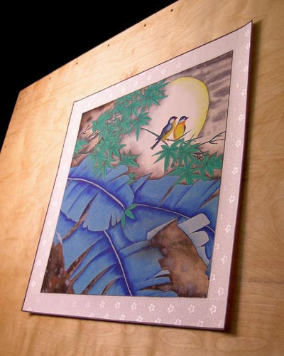 Here is the ready-to-frame Asian watercolor painting