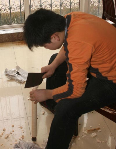 Cutting wooden wall scroll rollers