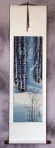 Colorful Asian Cranes Wall Scroll