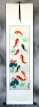 Koi Fish & Lotus Flower - Chinese Wall Scroll