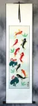 Koi Fish & Lotus Flower - Chinese Wall Scroll