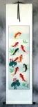 Koi Fish & Lotus Flower - Chinese Wall Scroll