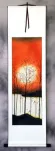 Colorful Asian Cranes Wall Scroll