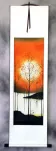 Colorful Asian Cranes Wall Scroll