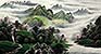 South Chinese Riverside Village Home Landscape Painting