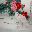 Egret and Flowers Painting