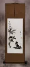 Charcoal Kittens and Butterfly Wall Scroll