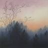 Twilight Birds - Colorful Asian Landscape Painting
