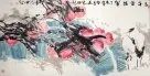 3000 Year Harvest - Flowers and Cranes - Large Painting