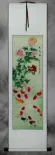 Koi Fish and Chrysanthemum Wall Scroll