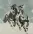 Brave Horses in the Snow Painting