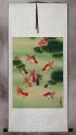 Gold Fish & Flowers - Asian Wall Scroll