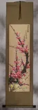 Reddish-Pink and Yellow Plum Blossom Wall Scroll