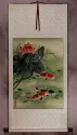 Koi Fish & Flower - Asian Art Scroll
