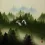 Companions - Colorful Cranes Landscape Painting