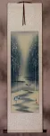 Larger Cranes in Winter Wall Scroll