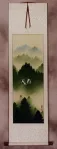 Companions Asian Cranes Landscape Scroll