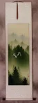 Larger Homeward Bound Cranes Wall Scroll