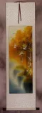 Autumn Rhyme - Colorful Asian Cranes Wall Scroll