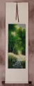 Singing Cranes - Asian Mountain Stream Small Wall Scroll