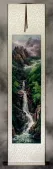 North Korean Landscape Wall Scroll