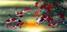 Huge Koi Fish and Lychee Fruit Painting