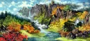 North Korean Waterfall Landscape Painting