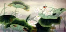 Little Bird and Beautiful Lotus Painting