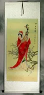 Beautiful Asian Woman Wall Scroll