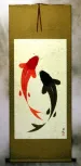 Large Yin Yang Fish Wall Scroll