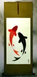 Large Yin Yang Fish Wall Scroll