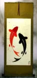 Large Yin Yang Fish Wall Scroll