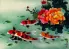 Koi Fish & Peony Flowers Art