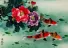 Koi Fish & Peony Flowers Art