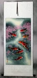 Koi Fish Plum Blossom Wall Scroll