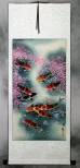 Koi Fish Plum Blossom Wall Scroll
