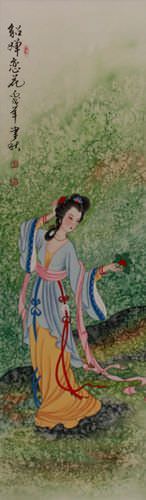 Diao Chan - Famous Beauty of China Wall Scroll close up view