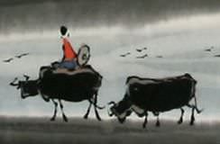 Chinese Landscape Artwork Close Up View