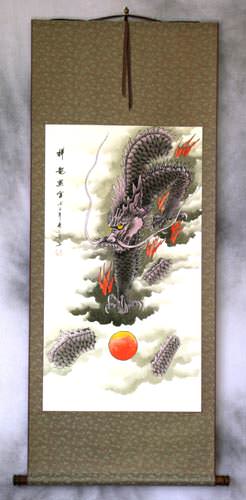 Auspicious Dragon of the Clouds Wall Scroll