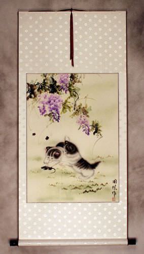 Mouse Capture - Asian Wall Scroll