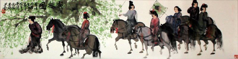 Wide Traveling on Horseback Painting