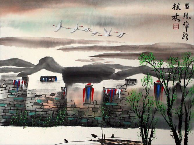 Birds Over Suzhou - Chinese Venice Painting
