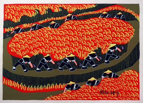 Reaping the Millet - South Chinese Peasant Painting