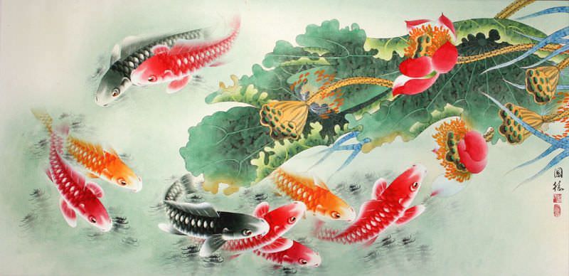 Large Koi Fish Painting