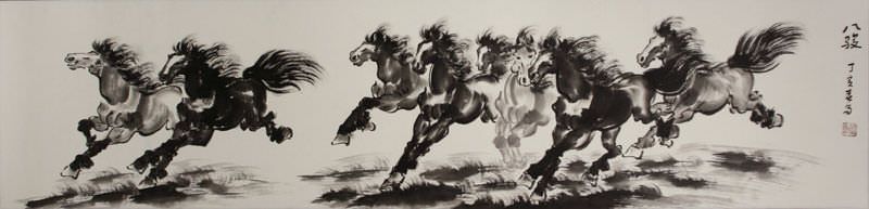 Eight Beauties - Chinese Horse Painting