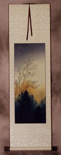 Twilight Birds' Song - Small Wall Scroll
