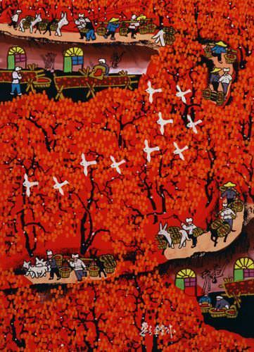 Jujube Village - Southern Chinese Folk Art Painting