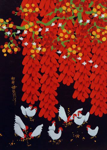 Chickens - Autumn Seeds - Chinese Folk Art