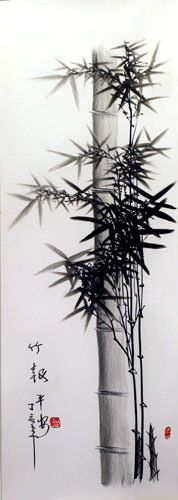 Charcoal Bamboo Drawing