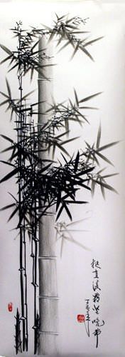 Charcoal Bamboo Drawing